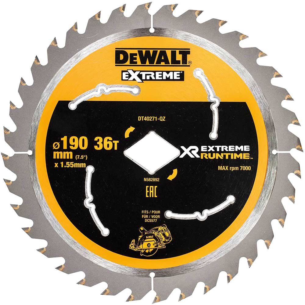 Dewalt DT40271-QZ Extreme Runtime Flexvolt Circular Saw Blade 190Mm X Diamond X 36T - Image 1