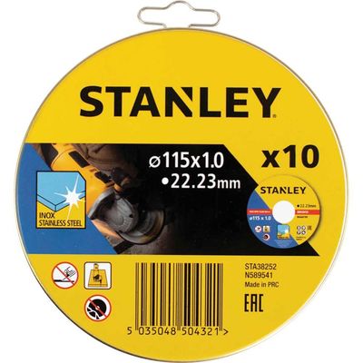 Stanley Inox Stainless Steel Cutting Discs in Tin 115mm 1mm Pack of 10