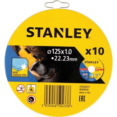 Stanley Inox Stainless Steel Cutting Discs in Tin 125mm 1mm Pack of 10