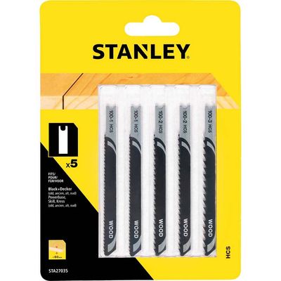 Stanley 5 Piece U Shank Jigsaw Blade Set for Wood
