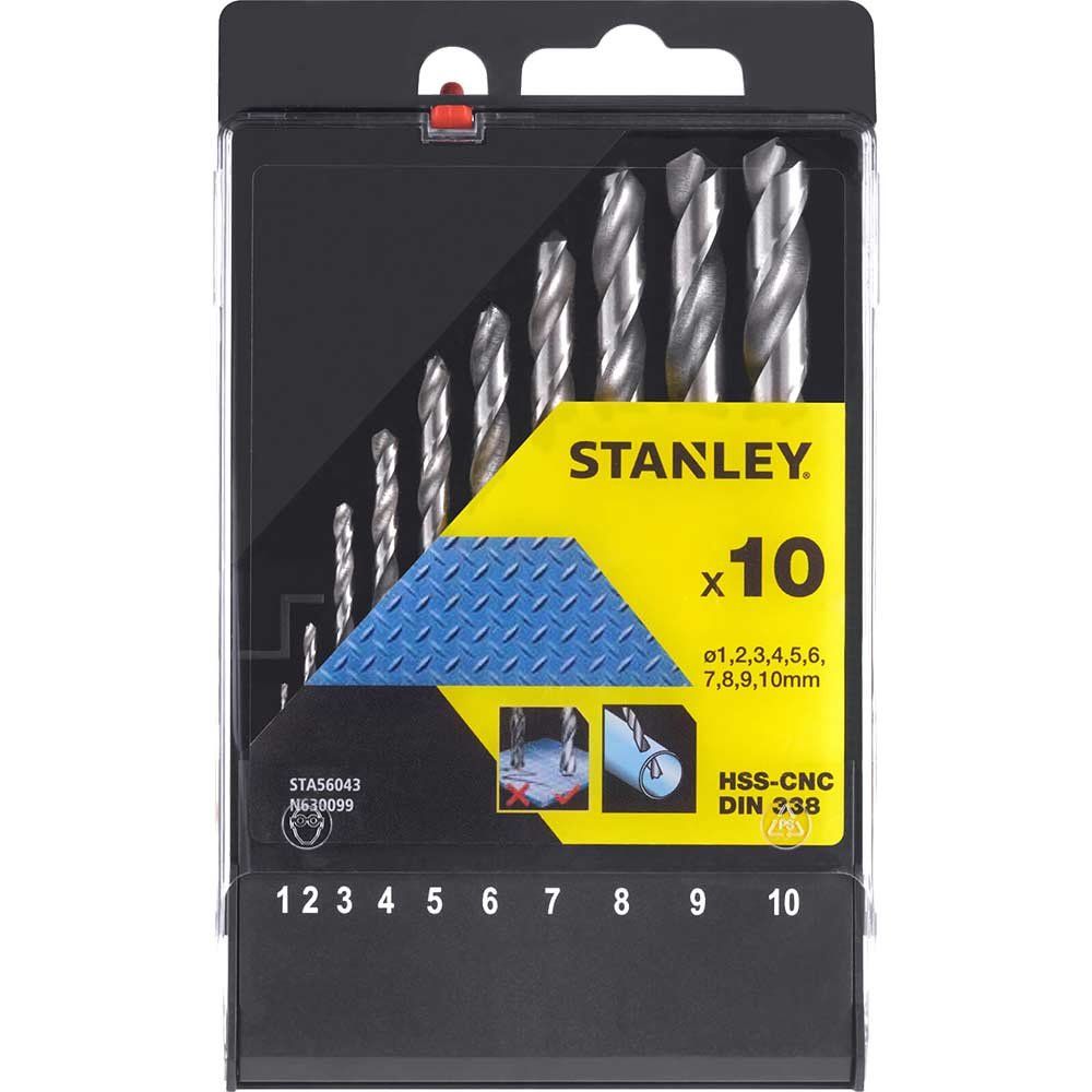 Stanley 10 Piece HSS-CNC Drill Bit Set for Metal - Image 1