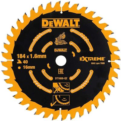 DeWalt DT1668 Qz Circular Saw Blade 184 x 16 x 40T Medium for DCS365