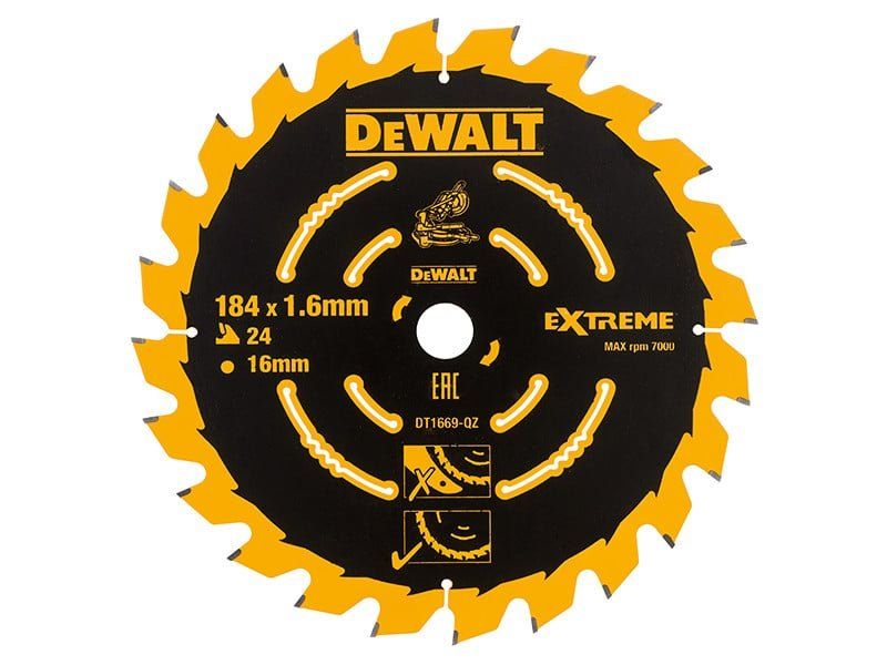 Dewalt DT1669-QZ Cordless Mitre Saw Blade For Dcs365 184 X 16Mm X 24T - Image 1