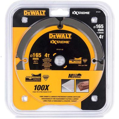 Dewalt DT1471-QZ Extreme Pcd Fibre Cement Saw Blade 165 X 20Mm X 4T