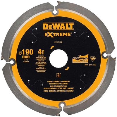 Dewalt DT1472-QZ Extreme Pcd Fibre Cement Saw Blade 190 X 30Mm X 4T