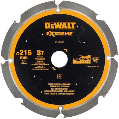 Dewalt DT1473-QZ Extreme Pcd Fibre Cement Saw Blade 216 X 30Mm X 8T