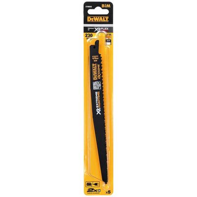 Dewalt DT99555-QZ Xr Wood With Nails Reciprocating Blade 230Mm 4/6 Tpi Pack Of 5
