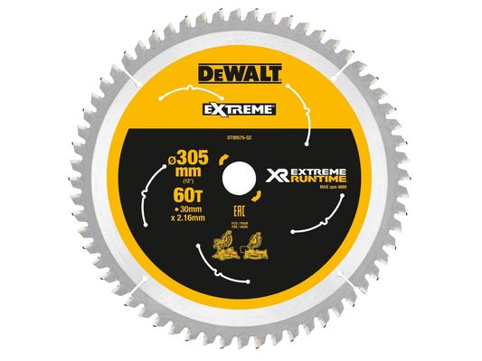 Dewalt DT99575-QZ Xr Flexvolt Mitre Saw Blade 305 X 30Mm X 60T
