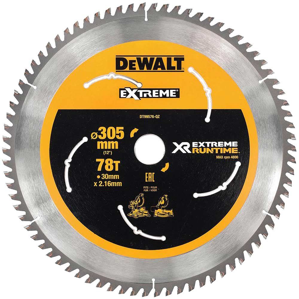 Dewalt DT99576-QZ Xr Flexvolt Mitre Saw Blade 305 X 30Mm X 78T - Image 1