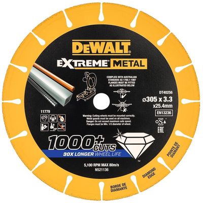 DeWalt Extreme Diamond Metal Cutting Disc 25mm Bore 300mm