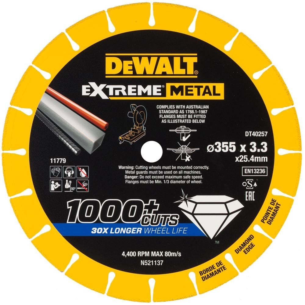 DeWalt Extreme Diamond Metal Cutting Disc 25mm Bore 355mm - Image 1