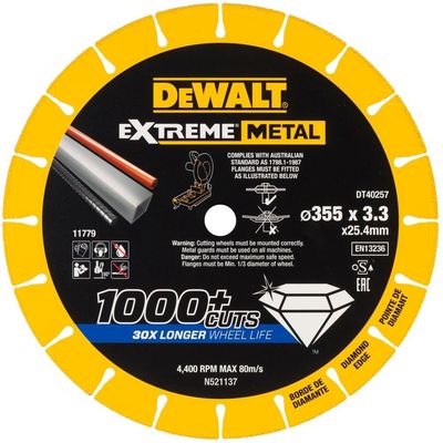 DeWalt Extreme Diamond Metal Cutting Disc 25mm Bore 355mm