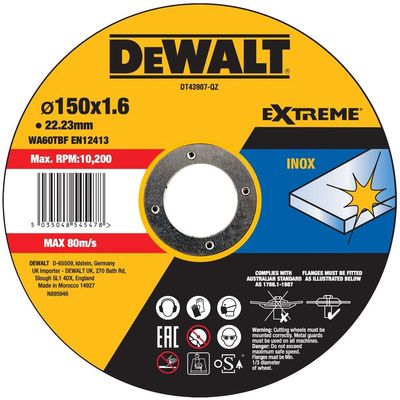 Dewalt Extreme Long Life INOX Stainless Steel Cutting Disc