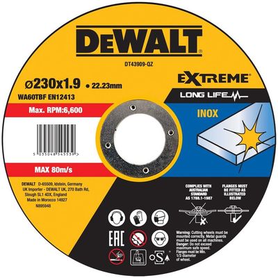 Dewalt Extreme Long Life INOX Stainless Steel Cutting Disc
