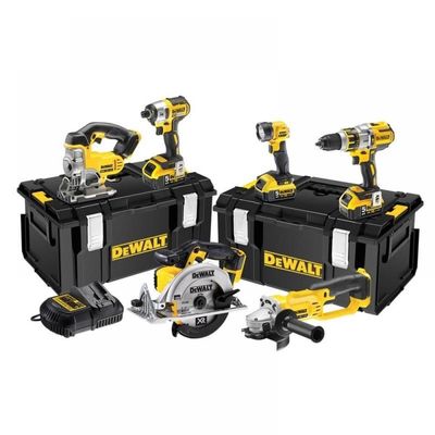 DeWalt 18V Brushless 6PC Kit 3 Spd C/W3 x 5.0AH Batts Charger & Tough System DCK694P3-GB