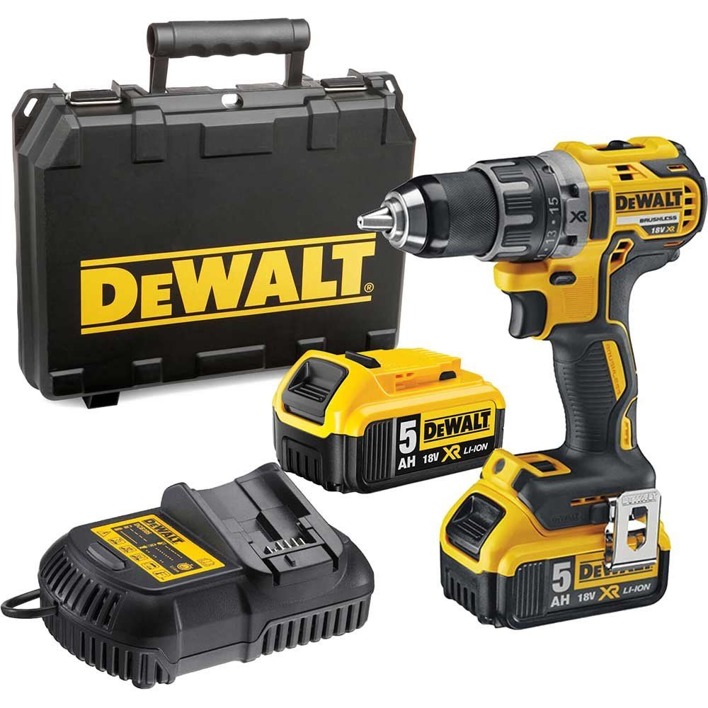 DeWalt DCD791 18v XR Cordless Brushless Drill Driver 2 x 5ah Li-ion Battery Charger Case - Image 1