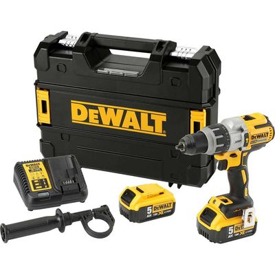 DeWalt XR 18V Cordless Brushless 3 Speed Combi Drill 2 X 5Ah Li-Ion Batteries DCD996P2