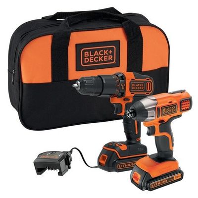 Black & Decker BCK25S2S-GB drill 1400 RPM Black Orange