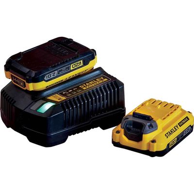 Stanley Fatmax V20 SFMCB12D2 18v Cordless Batteries and Charger Starter Kit 2ah 2ah