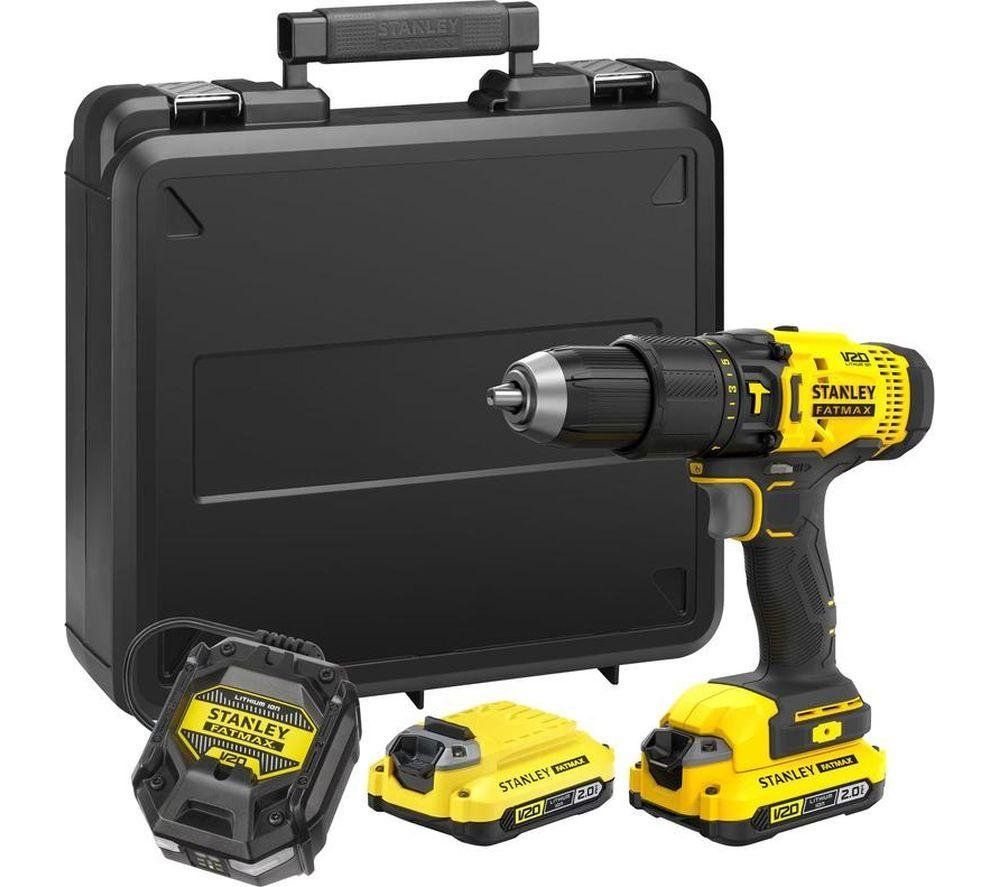 STANLEY Fatmax V20 SFMCD711 Cordless Hammer Drill & Driver with 2 Batteries - Image 1