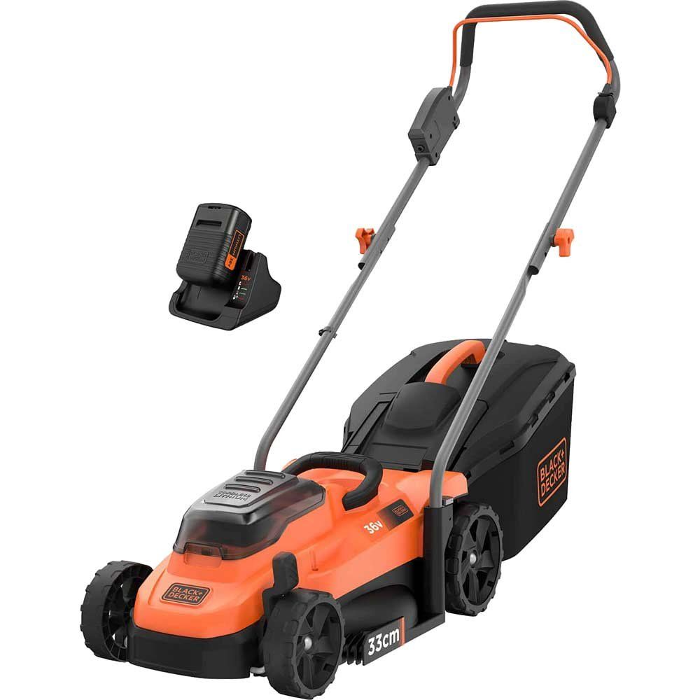 Black and Decker BCMW3336 36v Cordless Rotary Lawnmower 330mm 1 x 2ah Li-ion Battery Charger - Image 1