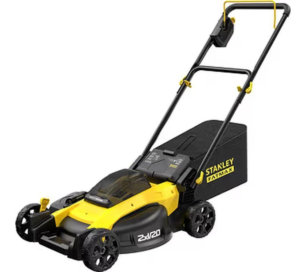 STANLEY Fatmax V20 Cordless Rotary Lawn Mower - Yellow & Black - Image 1