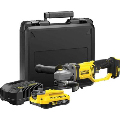 Stanley Fatmax V20 SFMCG400 18v Cordless Angle Grinder 125mm 1 x 2ah Li-ion Battery Charger Case