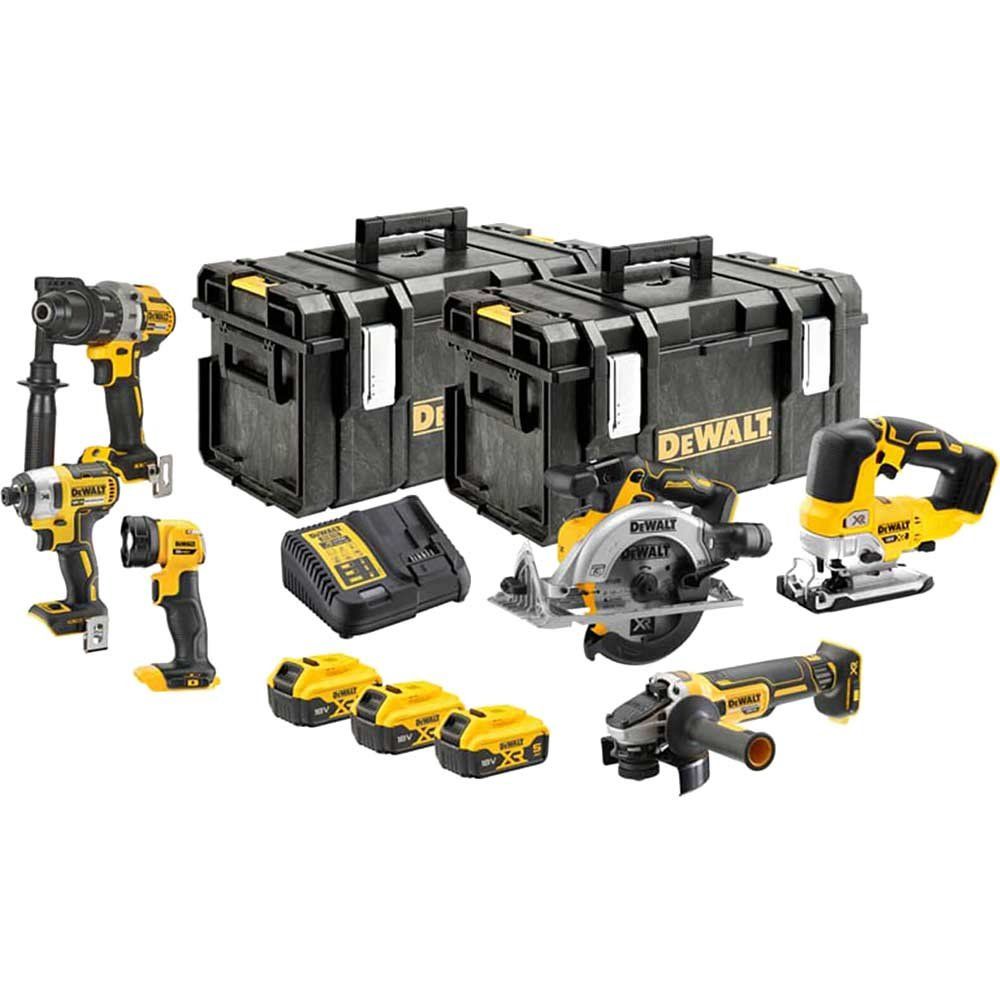 DeWalt DCK664P3 18v XR Cordless Brushless 6 Piece Power Tool Kit 3 x 5ah Li-ion Battery Charger Case - Image 1