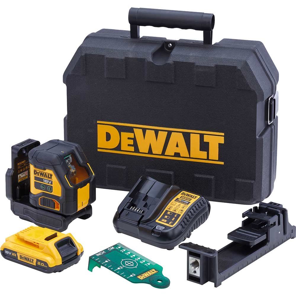 Dewalt DCLE34021D1-GB Dcle34021D1 Xr Compact Cross Line Green Laser 18V 1 X 2.0Ah Li-Ion - Image 1