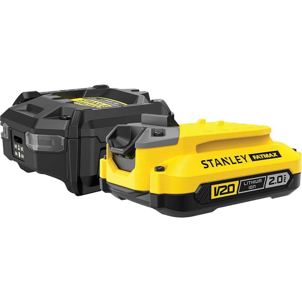 Stanley Fatmax V20 SFMCB10D1 18v 2ah Battery and Charger Starter Kit 2ah - Image 1