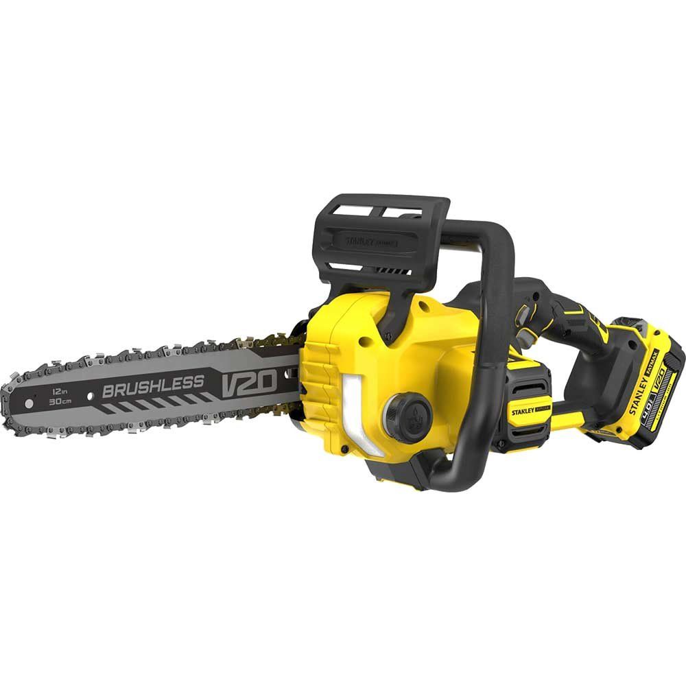 Stanley Fatmax V20 SFMCCS730 18v Cordless Brushless Chainsaw 300mm 1 x 4ah Li-ion Battery Charger - Image 1