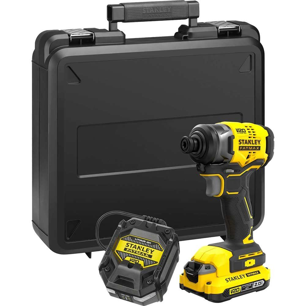 Stanley Fatmax V20 SFMCF810 18v Cordless Brushless Impact Driver 1 x 2ah Li-ion Battery Charger Case - Image 1