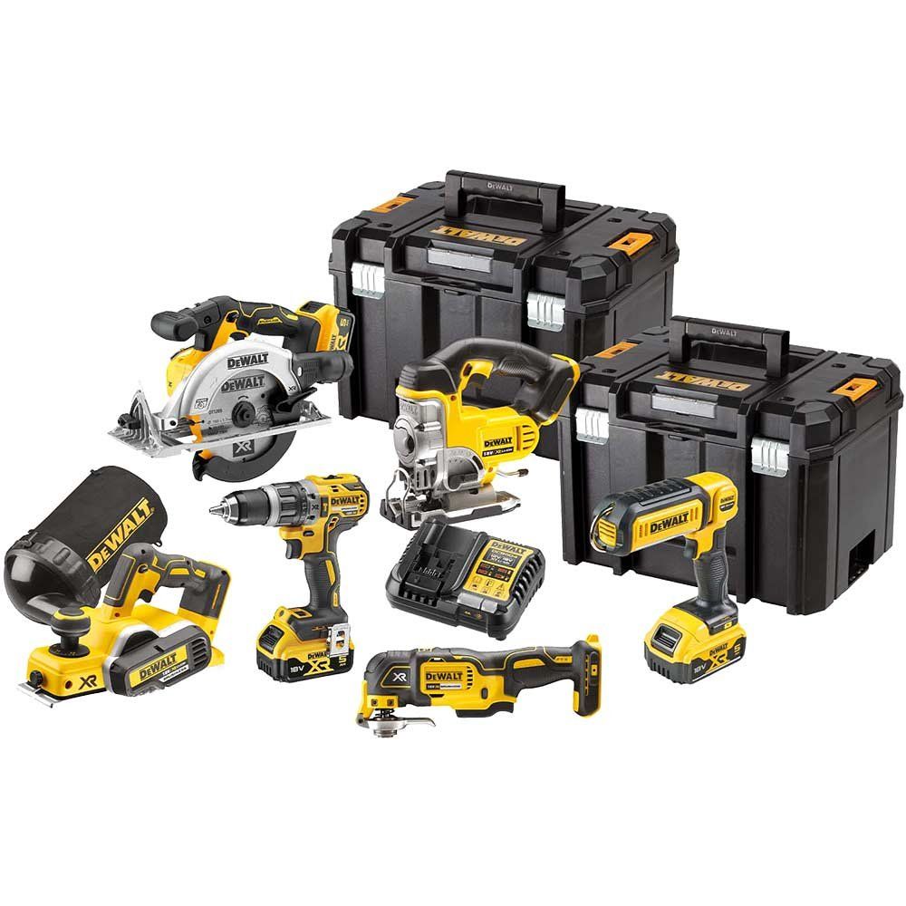 DeWalt DCK667P3T 18v XR Cordless Brushless 6 Piece Power Tool Kit 3 x 5ah Li-ion Battery Charger Case - Image 1