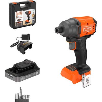 Black and Decker BLIM78 18v Cordless Brushless Impact Driver 1 x 2.5ah Li-ion Charger Case & Accessories