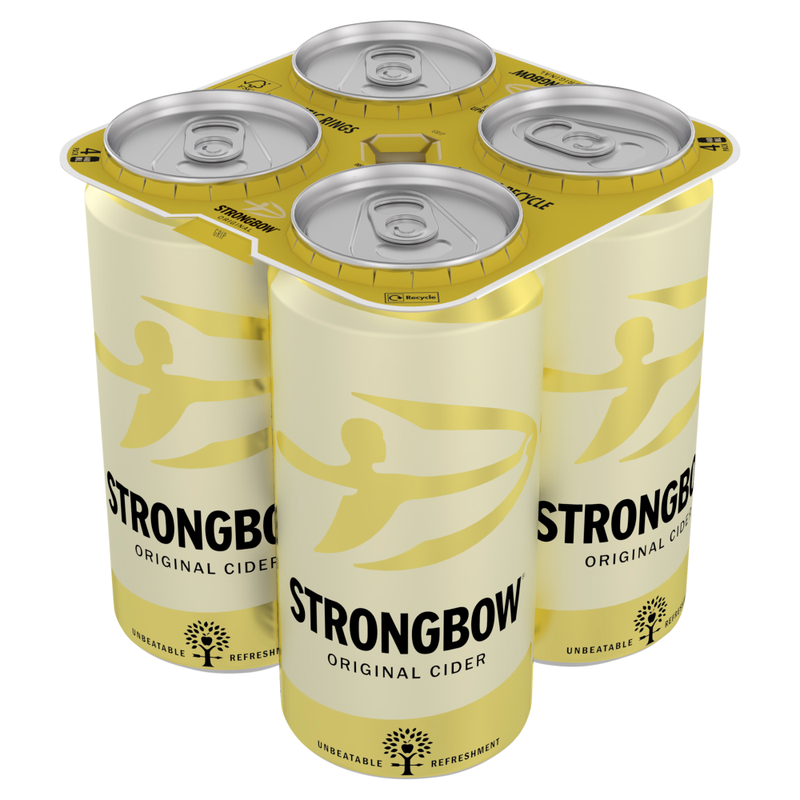 Strongbow Original Apple Cider Can 4.5% ABV 4x440ml - Image 1