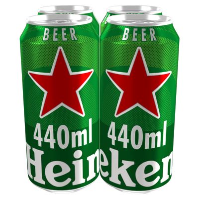 Heineken Original Premium Lager Beer 5% ABV Cans 4x440ml - Thumbnail 2