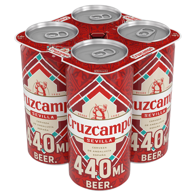 Cruzcampo Sevilla Lager Beer 4.4% ABV Cans 4x440ml - Thumbnail 2