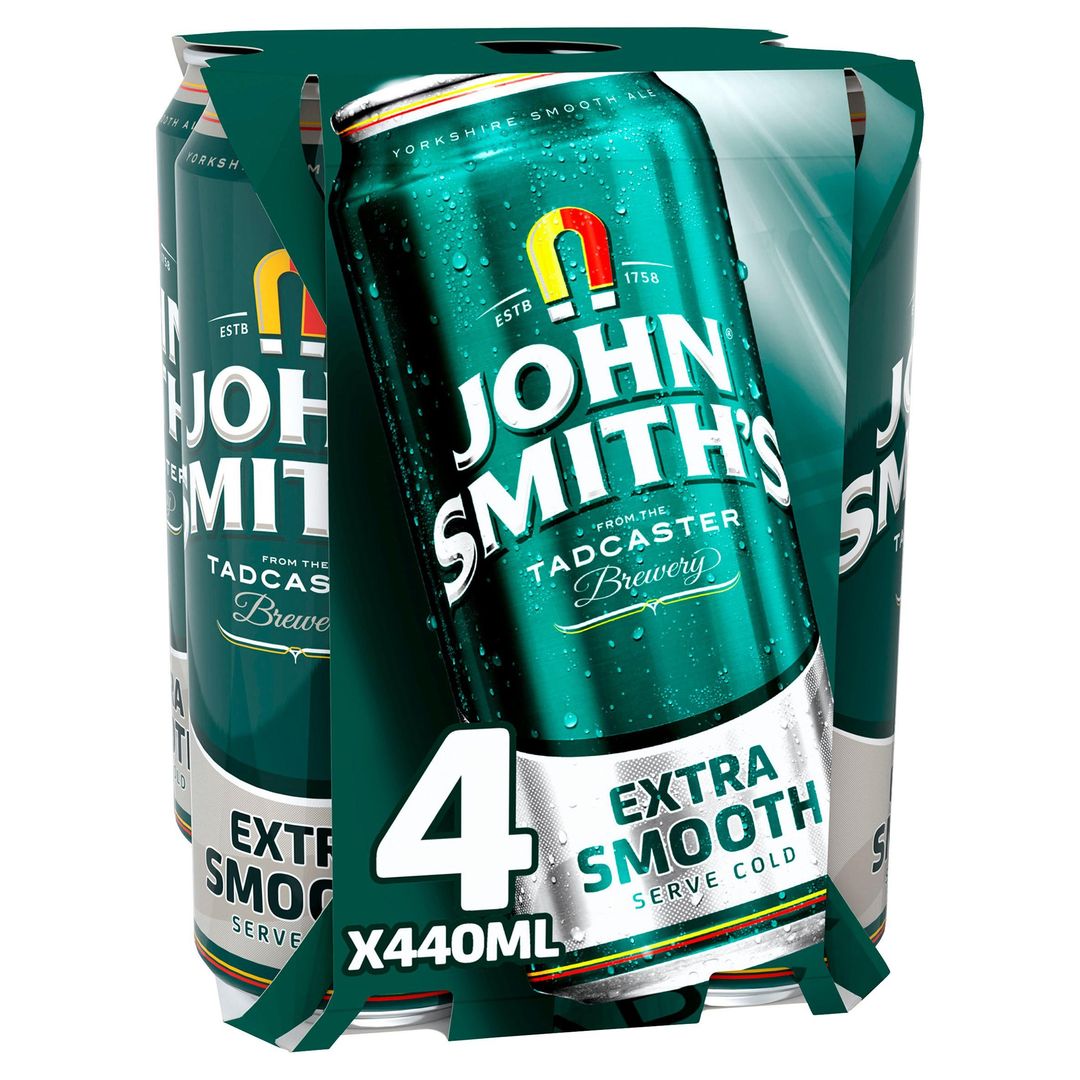 John Smiths Extra Smooth Beer Ale 3.4% Multipack Cans 4x440ml - Image 1