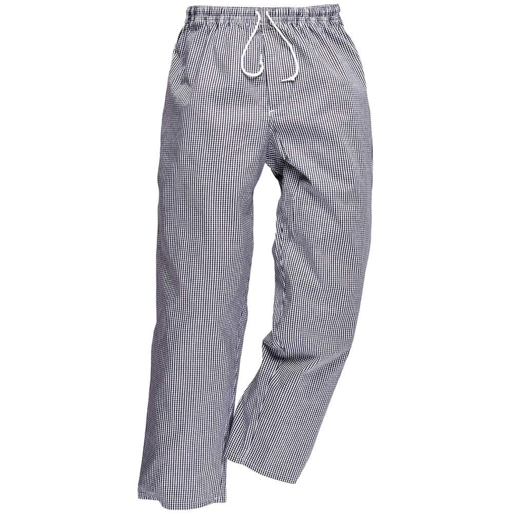 Portwest C079 Bromley Chef Trousers Blue / White S 31" - Image 1