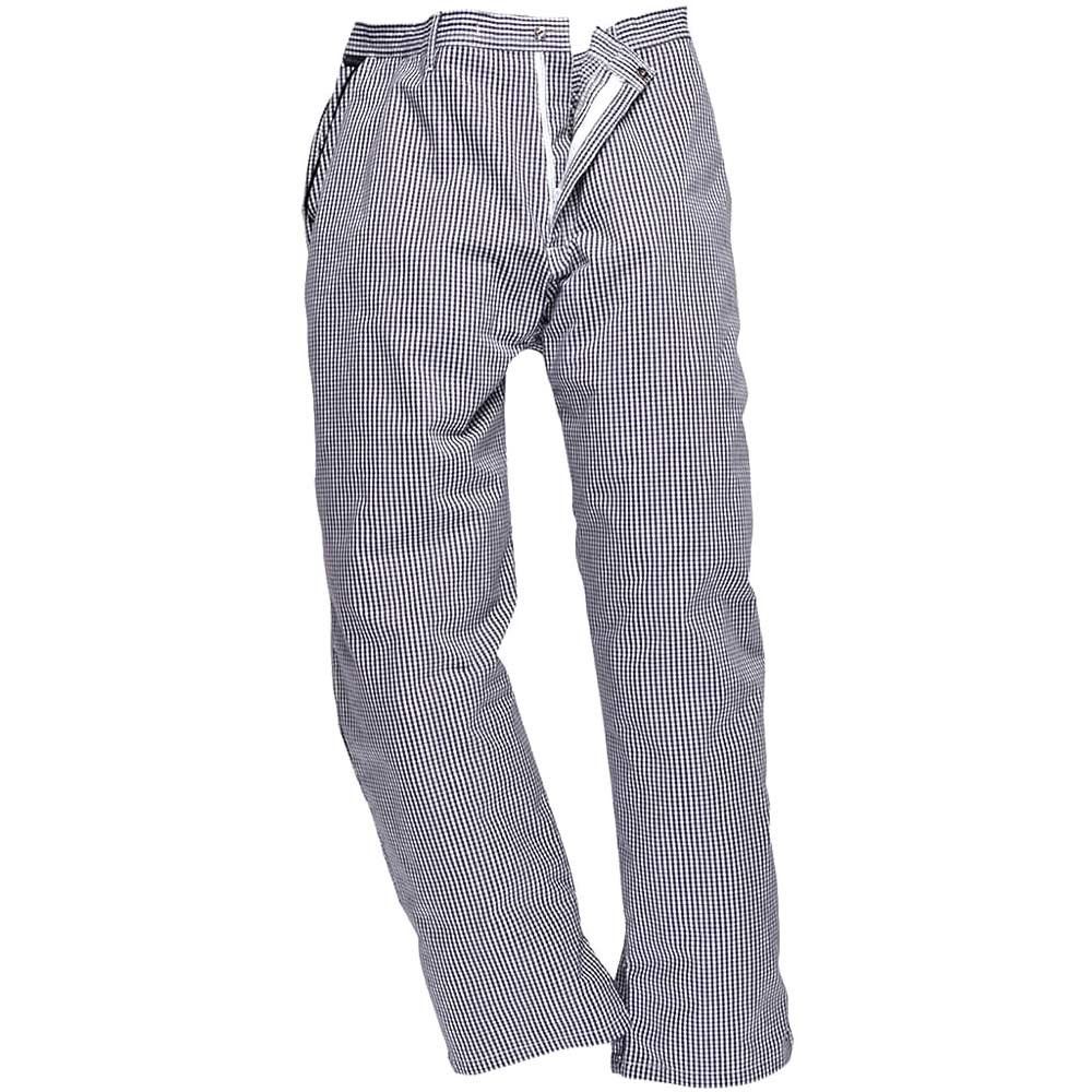 Portwest C075 Barnet Chefs Trousers Check Blue / White XS 31" - Image 1