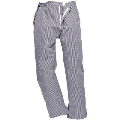 Portwest C075 Barnet Chefs Trousers Check Blue / White XS 31"