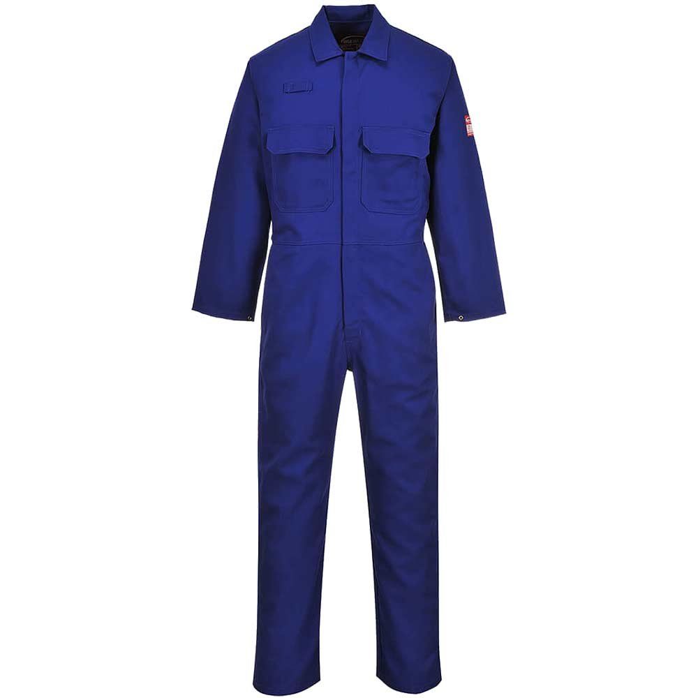 BizWeld Mens Flame Resistant Overall Royal Blue 4XL 32" - Image 1