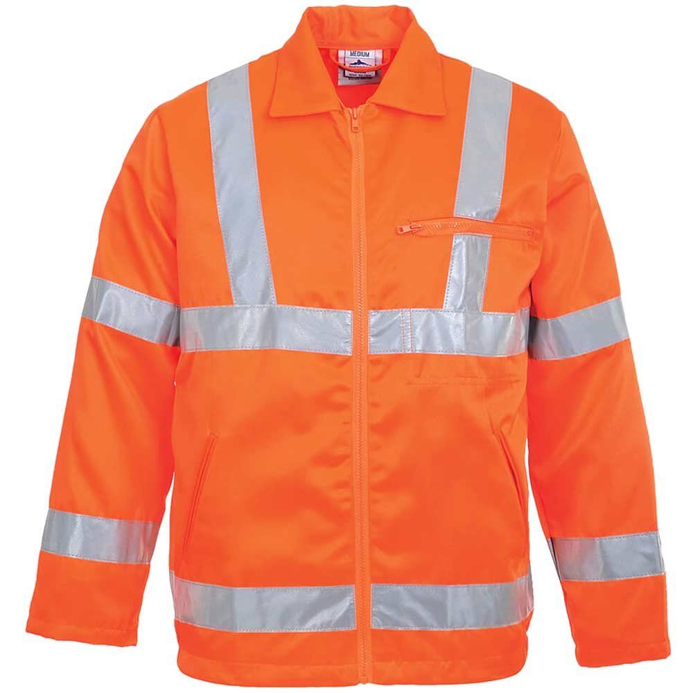 Portwest Class 3 Hi Vis RIS Polycotton Jacket Orange 2XL - Image 1