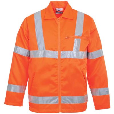 Portwest Class 3 Hi Vis RIS Polycotton Jacket Orange 3XL