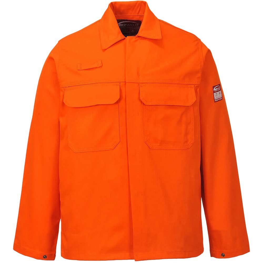 BizWeld Mens Flame Resistant Jacket Orange 3XL - Image 1