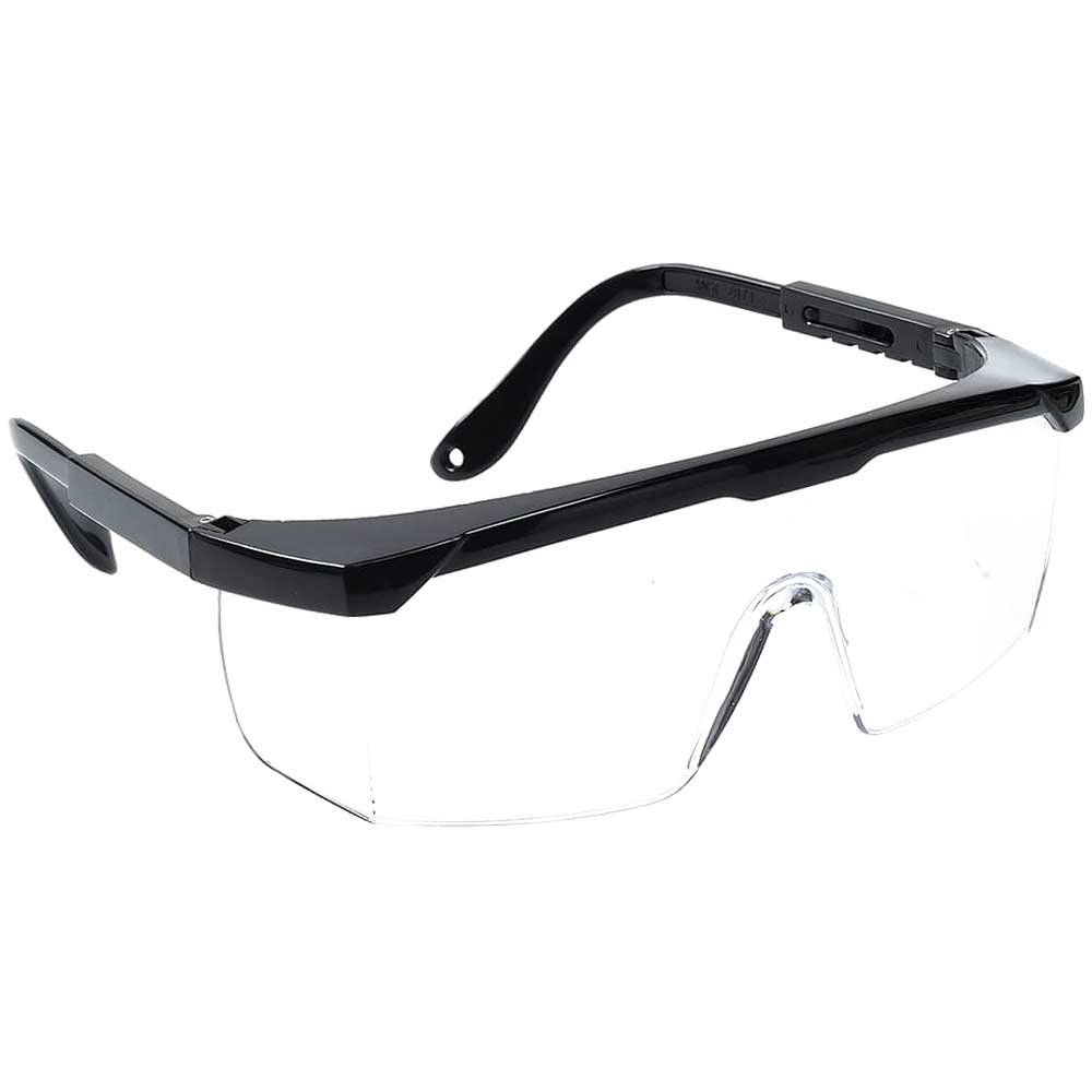Portwest Classic Safety Glasses Black Clear - Image 1