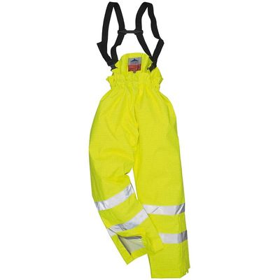 BizFlame Hi Vis Flame Resistant Rain Lined Trousers Yellow M