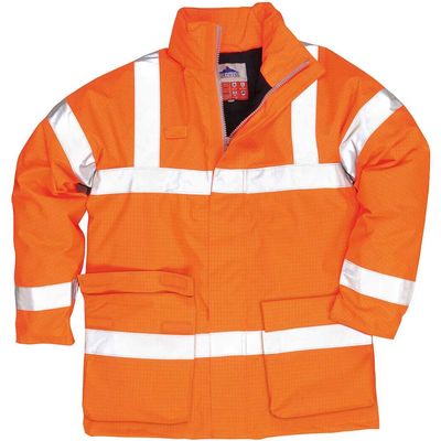 BizFlame Hi Vis Flame Resistant Rain Jacket Orange 3XL