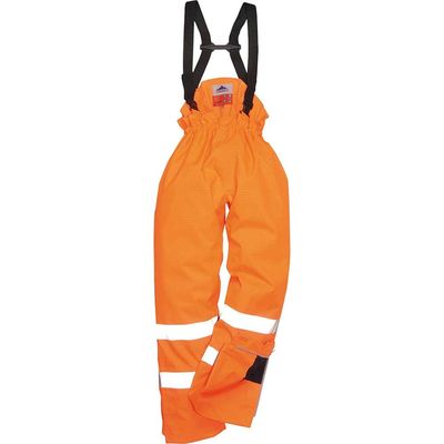 BizFlame Hi Vis Flame Resistant Rain Unlined Trousers Orange M