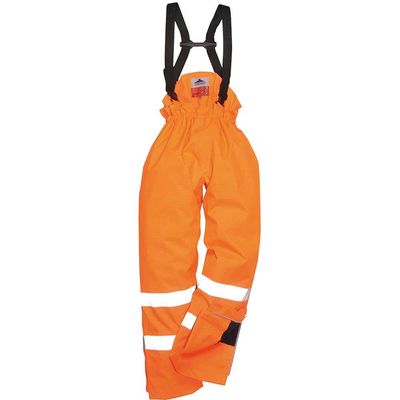BizFlame Hi Vis Flame Resistant Rain Lined Trousers Orange 2XL